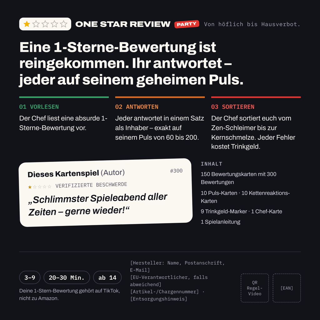 One Star Review Party – Von höflich bis Hausverbot.