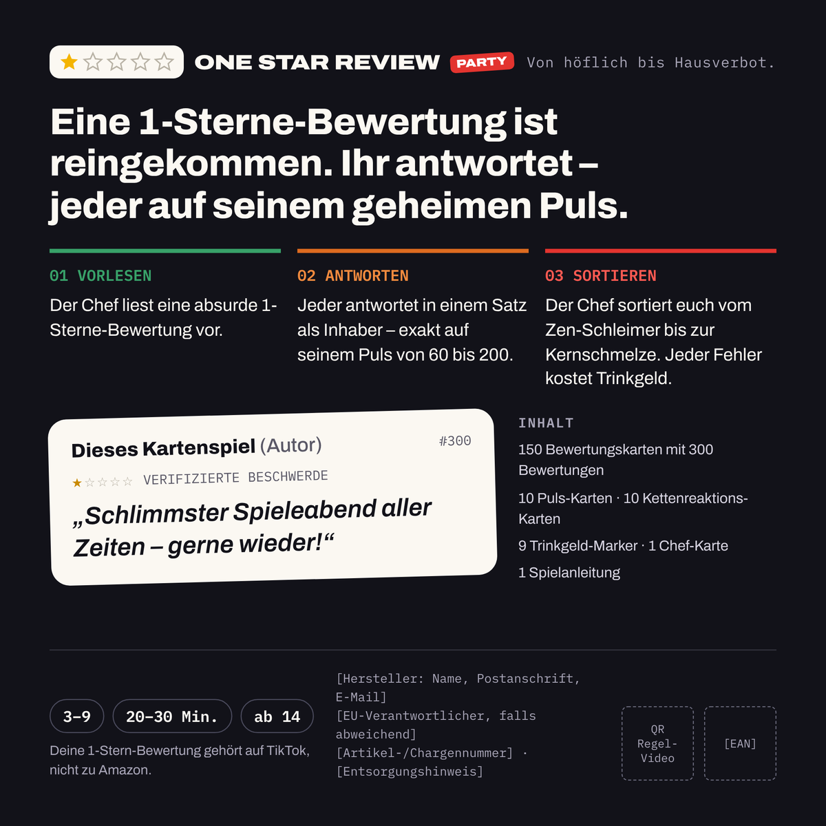 One Star Review Party – Von höflich bis Hausverbot.